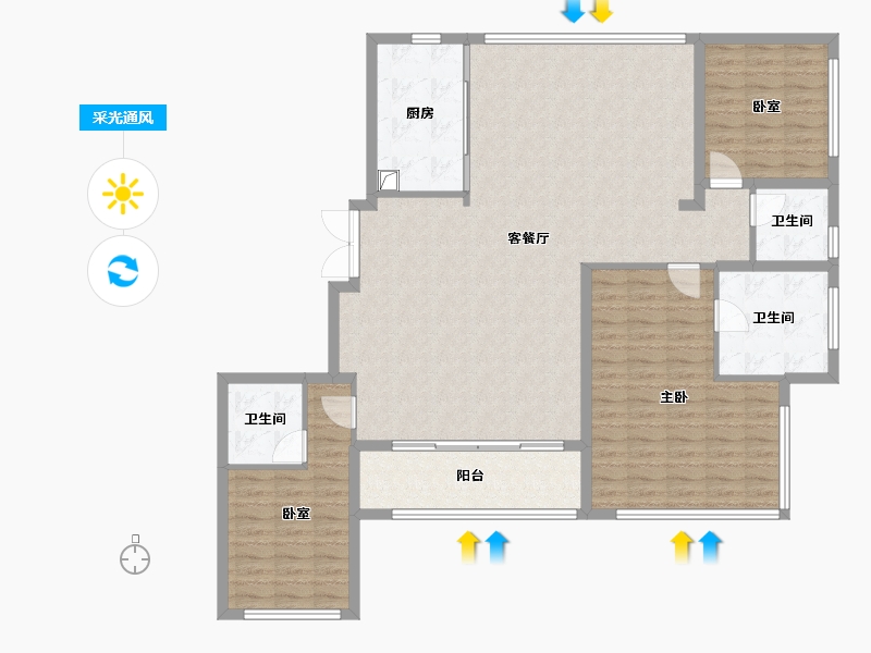 湖北省-武汉市-建发朗明-137.19-户型库-采光通风