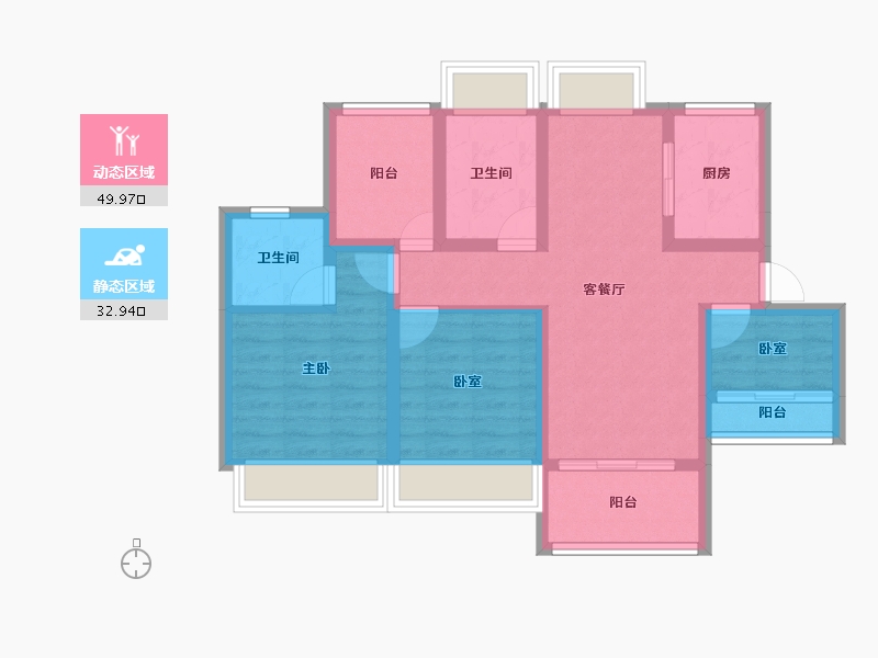 广东省-惠州市-茂基华亭-72.32-户型库-动静分区