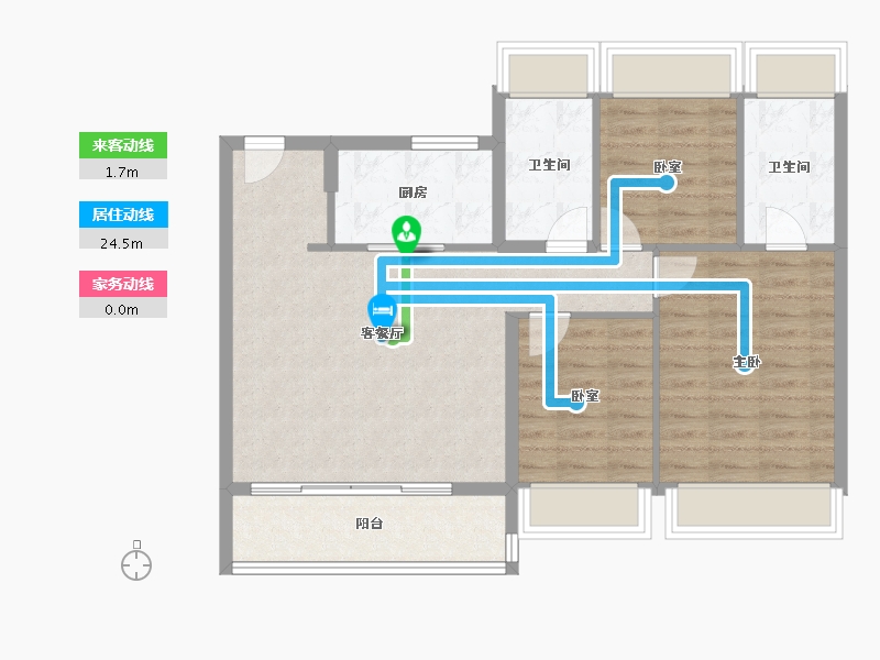 江苏省-苏州市-澄阳四季云庭-84.88-户型库-动静线