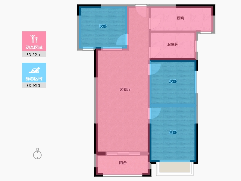 陕西省-咸阳市-彬州世纪城-84.62-户型库-动静分区