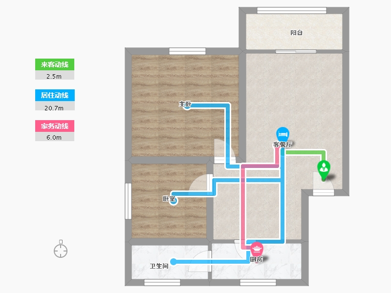 广东省-深圳市-鹏兴花园(二期)-61.18-户型库-动静线