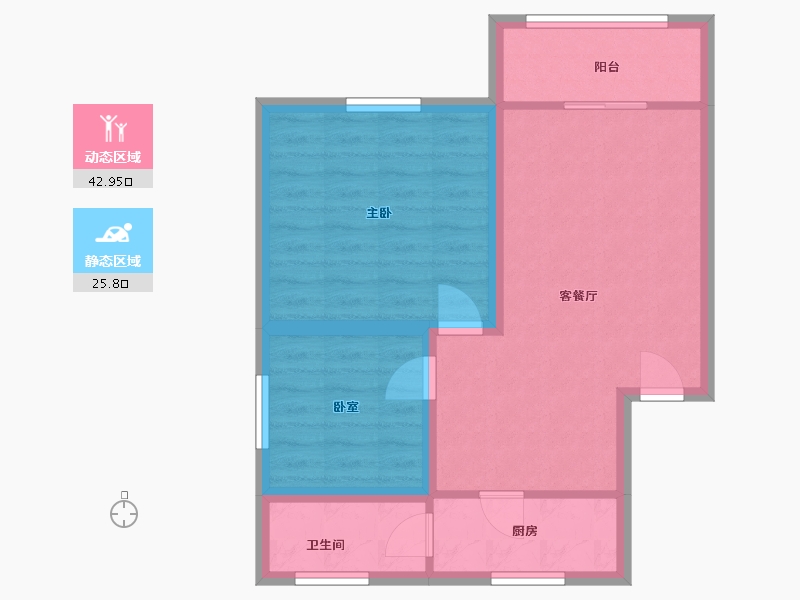 广东省-深圳市-鹏兴花园(二期)-61.18-户型库-动静分区