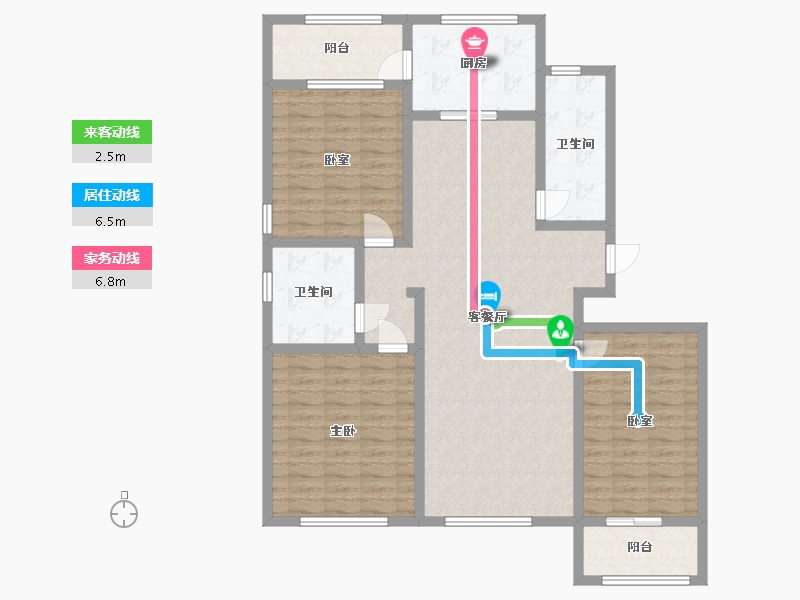 山东省-潍坊市-银河花园-C区-122.63-户型库-动静线