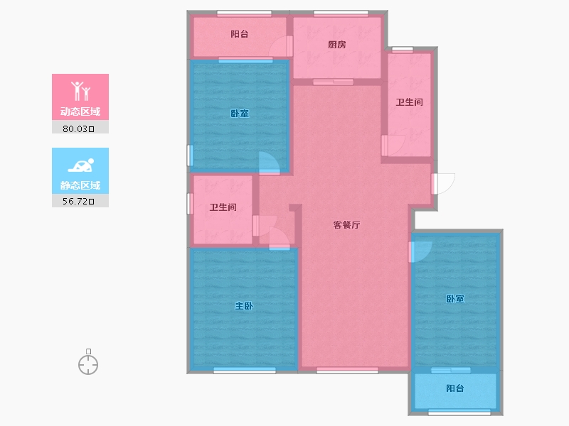 山东省-潍坊市-银河花园-C区-122.63-户型库-动静分区