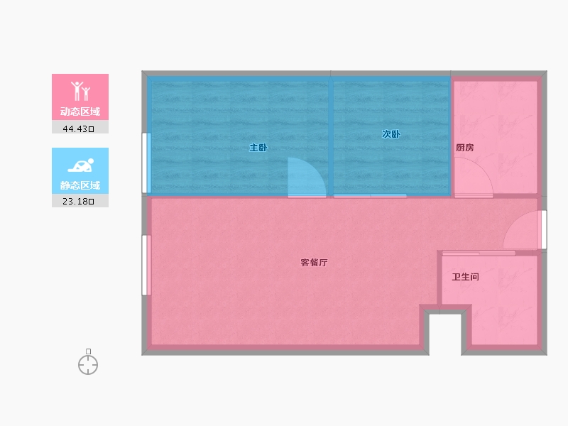 江苏省-无锡市-宝汇城潮寓V·HOUSE-62.00-户型库-动静分区