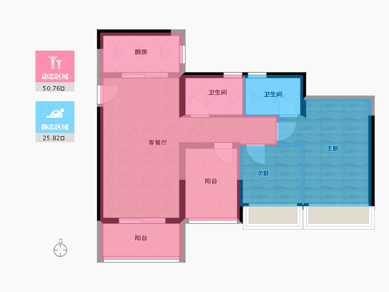 广东省-佛山市-东建明德城-67.77-户型库-动静分区