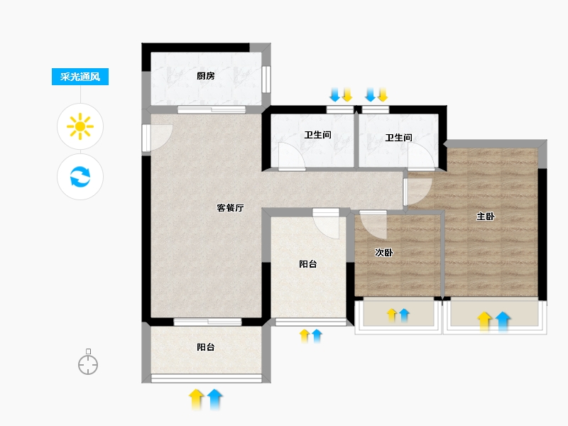 广东省-佛山市-东建明德城-67.77-户型库-采光通风