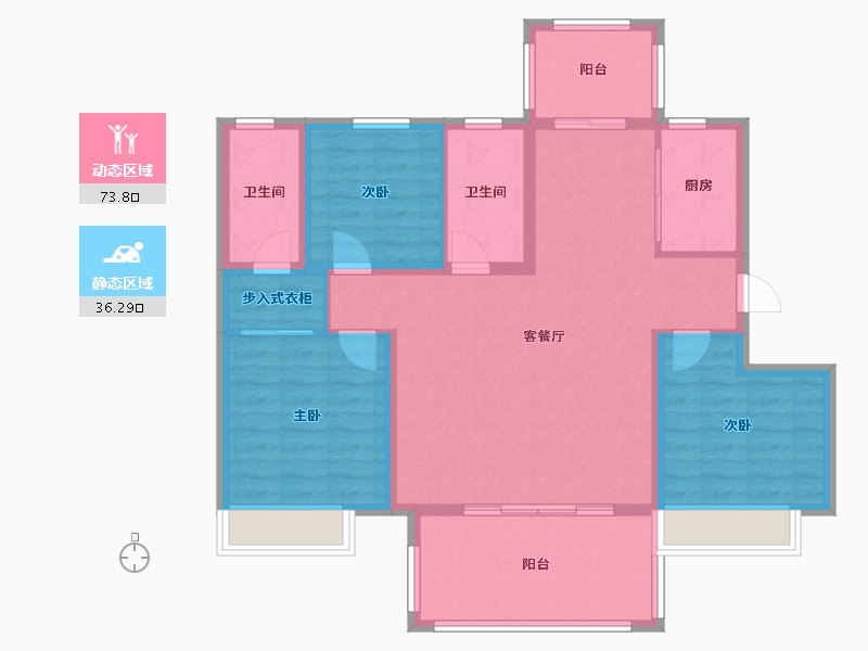 河南省-濮阳市-正商书香名筑-100.33-户型库-动静分区