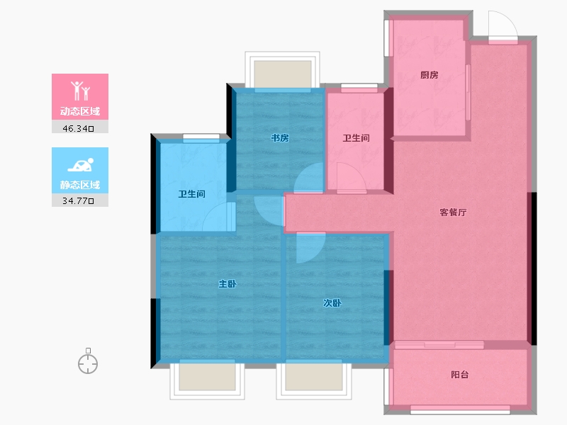 江苏省-南京市-新生圩宝龙广场-72.51-户型库-动静分区