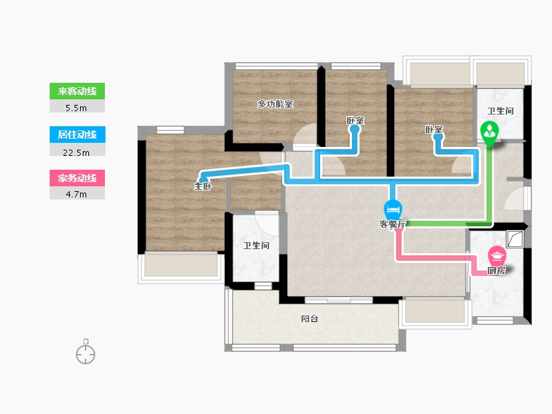 广东省-中山市-越秀建发·玺樾-84.81-户型库-动静线