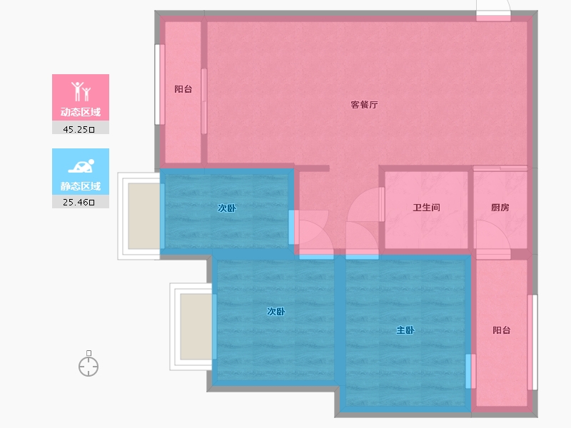 广东省-深圳市-翠榕花园-62.34-户型库-动静分区