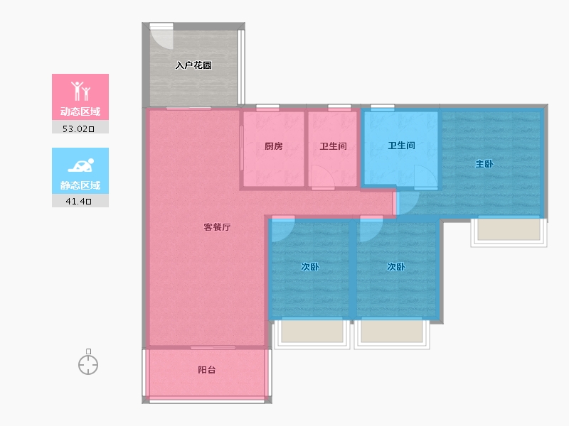 广东省-深圳市-兰亭国际名园-92.21-户型库-动静分区