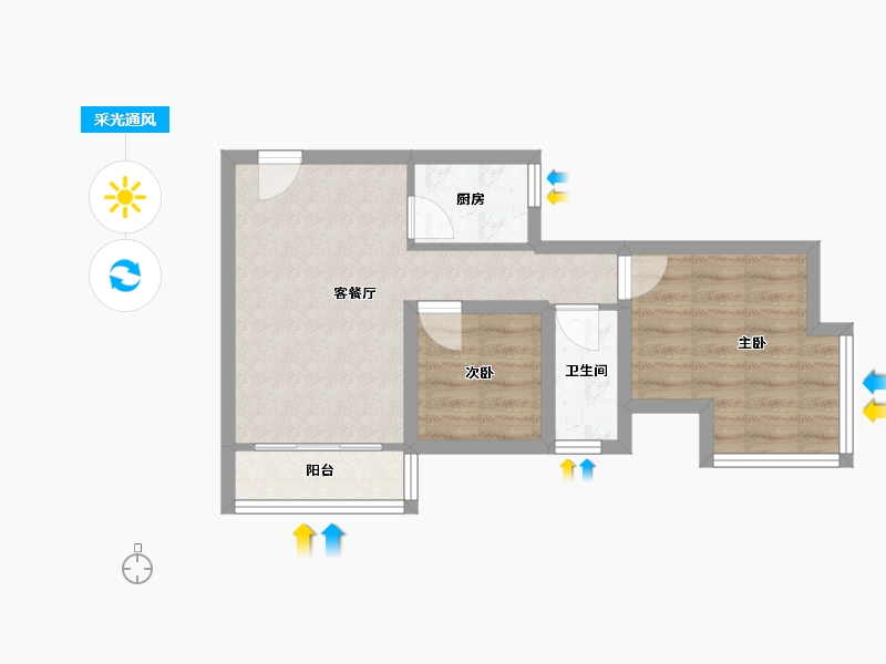 广东省-深圳市-和亨家家园-46.05-户型库-采光通风