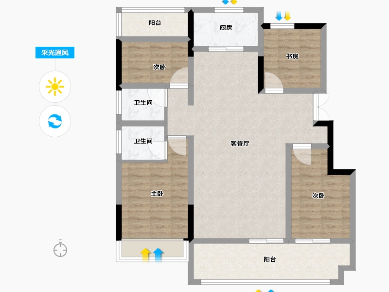 安徽省-淮北市-建投熙园-100.00-户型库-采光通风