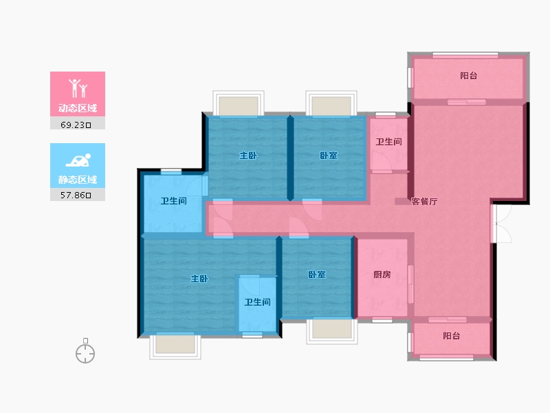 湖南省-邵阳市-仁为峰邵东壹号-166.00-户型库-动静分区