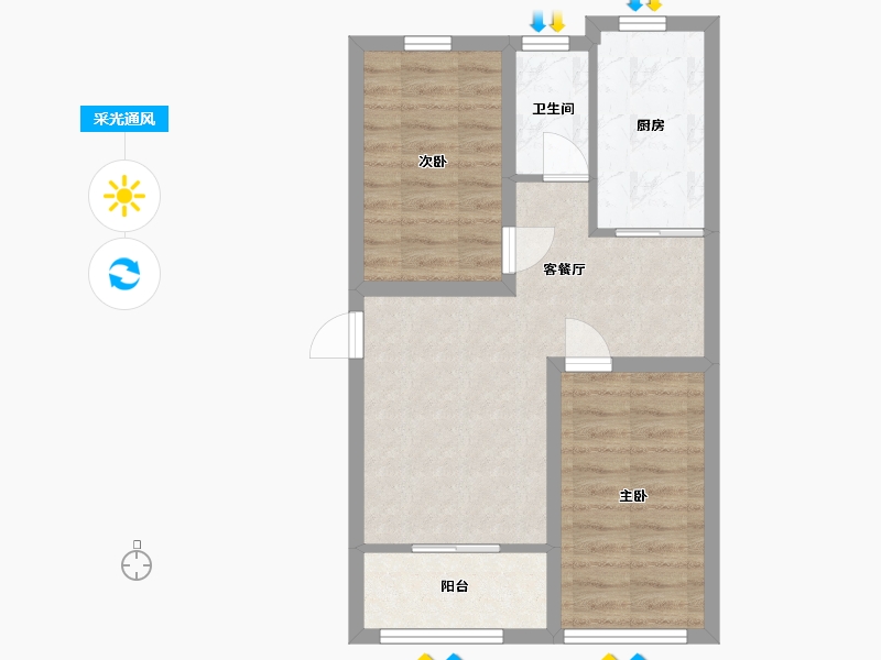 广东省-深圳市-莲花阁-53.95-户型库-采光通风