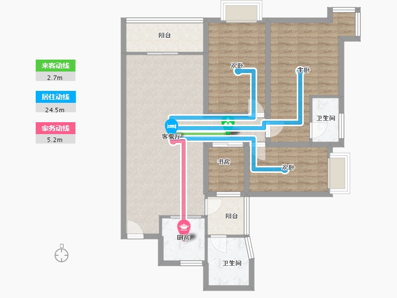 广东省-深圳市-鹏兴花园(六期)-97.13-户型库-动静线