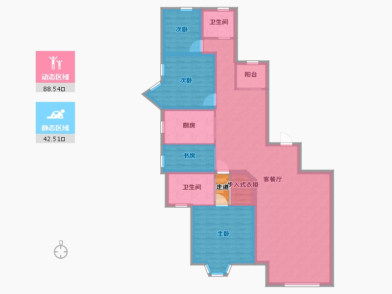 广东省-深圳市-百仕达花园(一期)-119.87-户型库-动静分区