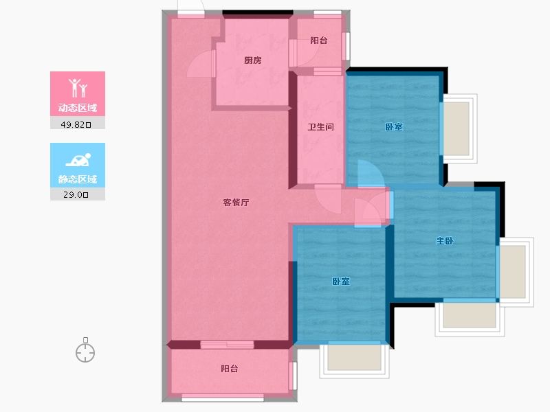 广东省-东莞市-新世纪颐龙湾-80.00-户型库-动静分区