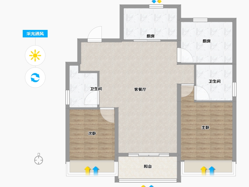 山西省-长治市-潞湖湾-103.01-户型库-采光通风