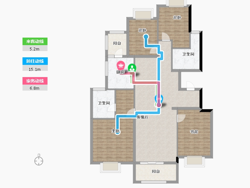 浙江省-湖州市-恒大林溪竹语-133.60-户型库-动静线