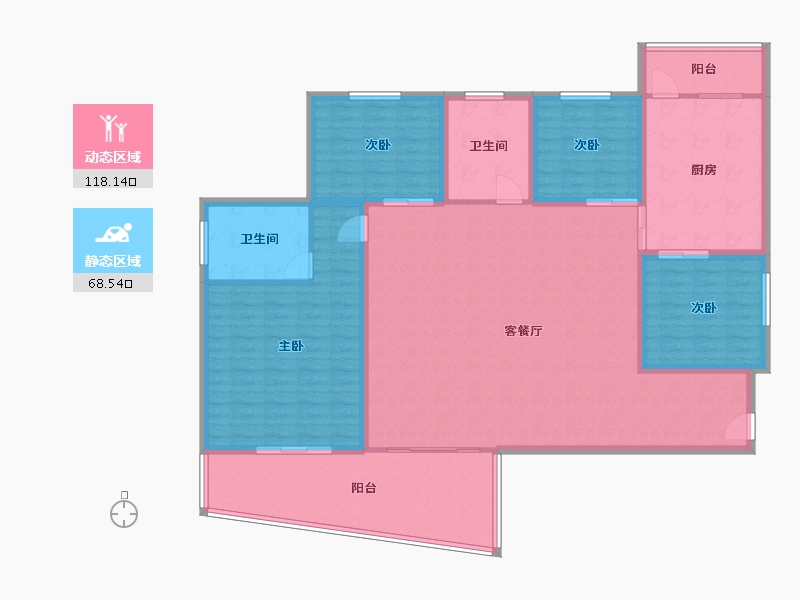 广东省-深圳市-鸿业苑-171.21-户型库-动静分区