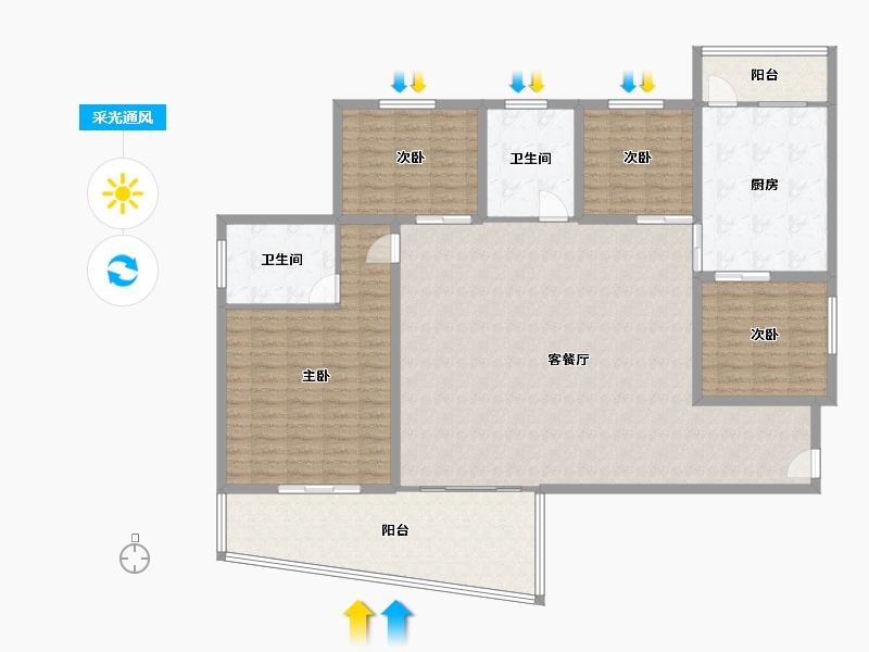 广东省-深圳市-鸿业苑-171.21-户型库-采光通风