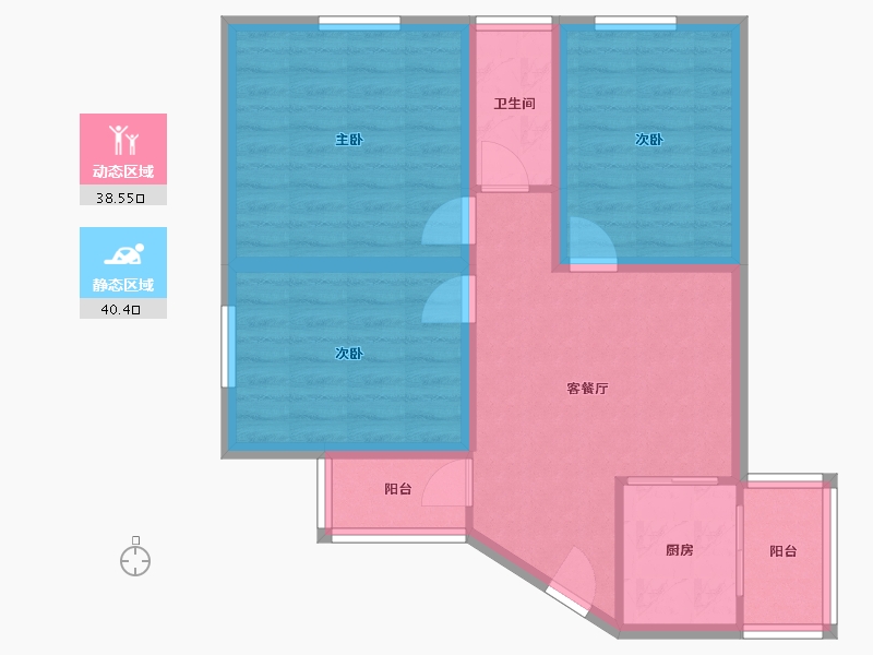 广东省-深圳市-布心花园三区-69.84-户型库-动静分区