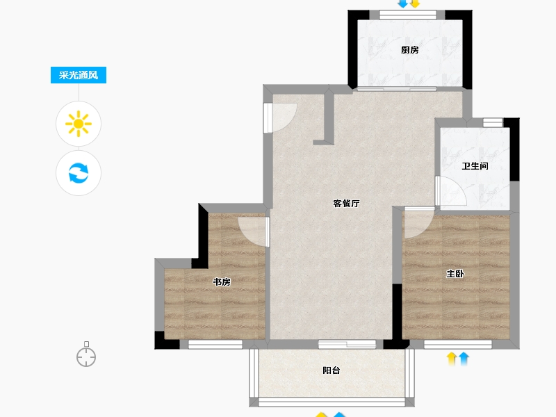 上海-上海市-高阳新里-56.23-户型库-采光通风