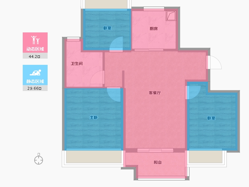 上海-上海市-云湖壹号-65.32-户型库-动静分区