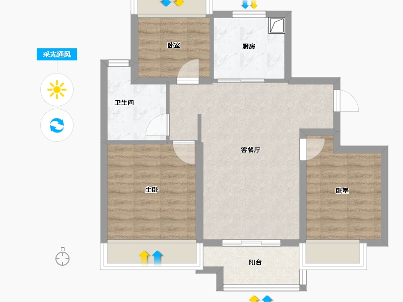 上海-上海市-云湖壹号-65.32-户型库-采光通风