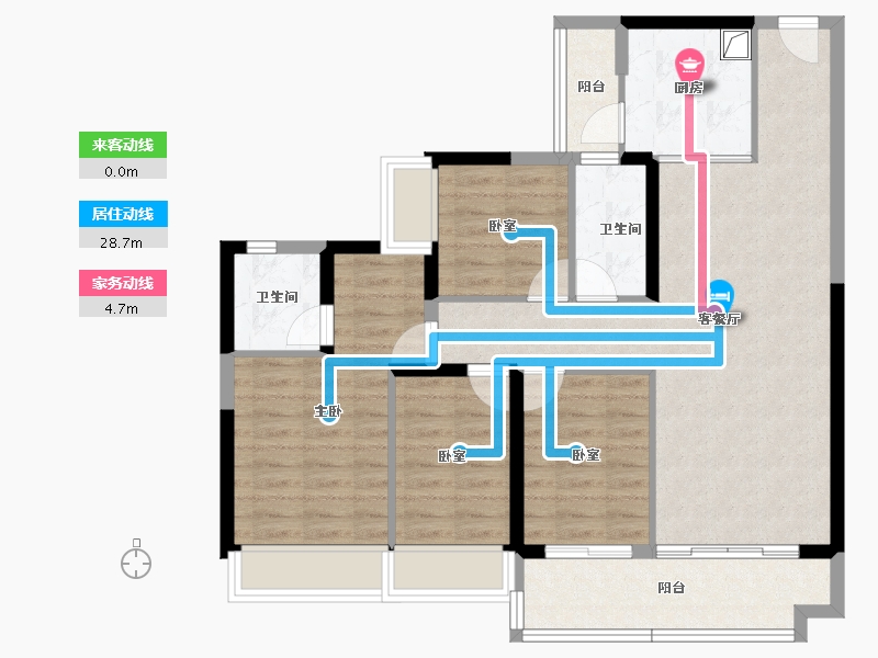 广东省-清远市-碧桂园云璟-94.58-户型库-动静线