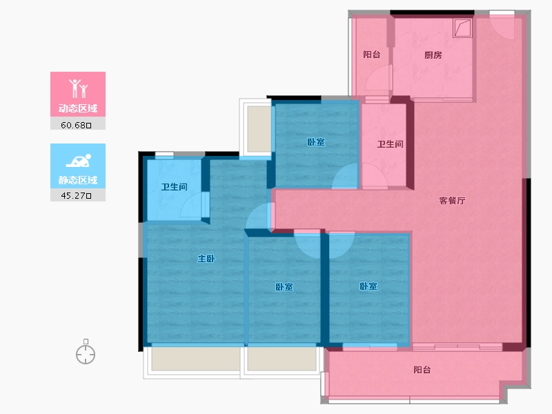 广东省-清远市-碧桂园云璟-94.58-户型库-动静分区