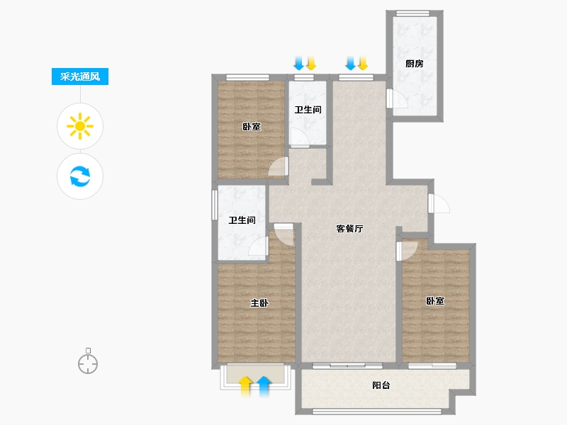 山东省-滨州市-中海·逸品苑-112.10-户型库-采光通风