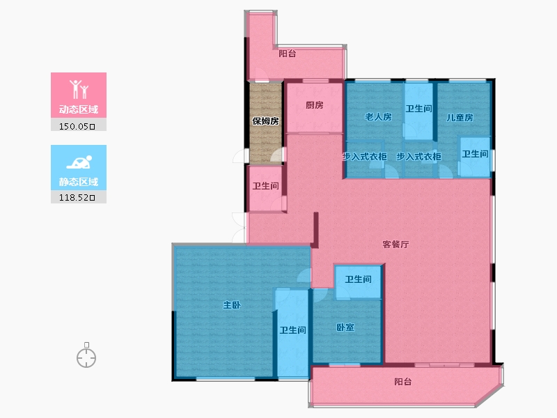 湖南省-长沙市-江山印-254.78-户型库-动静分区