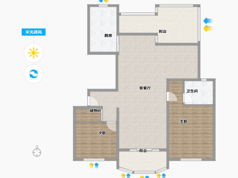 上海-上海市-爱法新城-151.00-户型库-采光通风