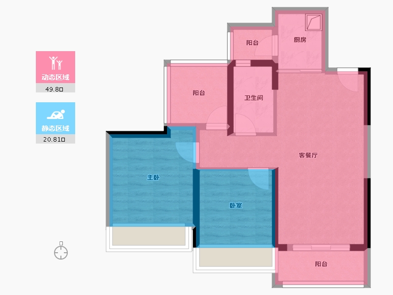 广东省-惠州市-金裕星河丹堤-61.78-户型库-动静分区