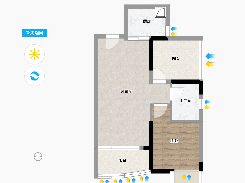 广东省-佛山市-新明珠江畔明珠-49.28-户型库-采光通风