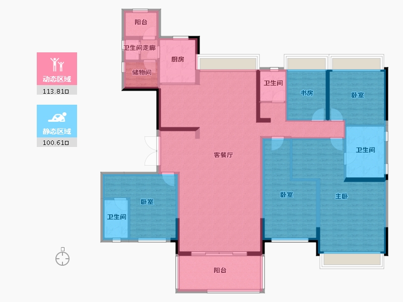 江苏省-镇江市-碧桂园·云顶-194.68-户型库-动静分区