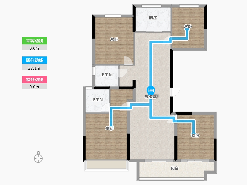 浙江省-嘉兴市-翡翠风华-130.00-户型库-动静线