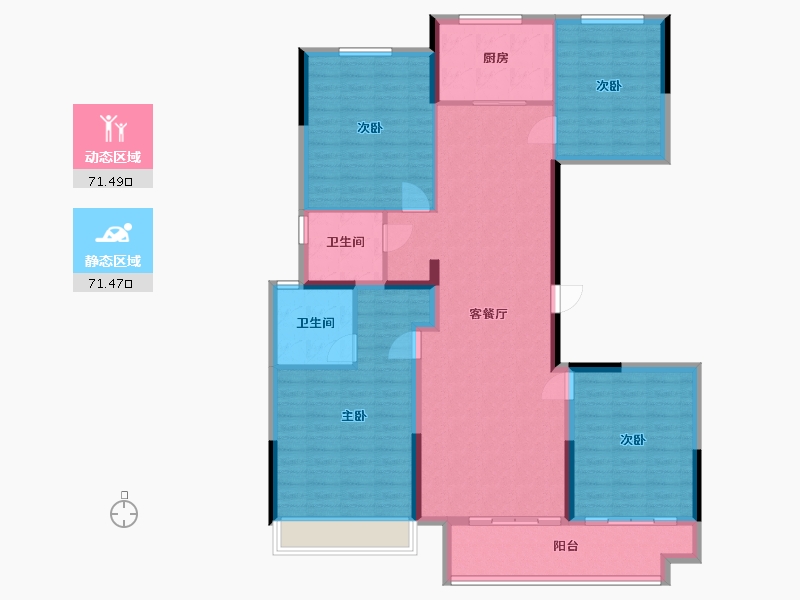 浙江省-嘉兴市-翡翠风华-130.00-户型库-动静分区