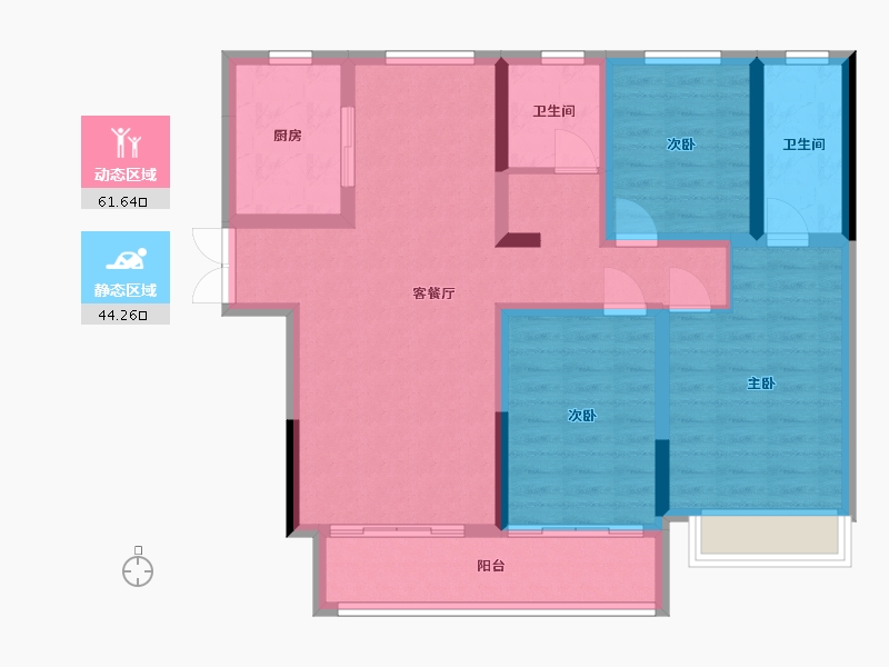 陕西省-渭南市-合阳县汇邦首府-101.03-户型库-动静分区