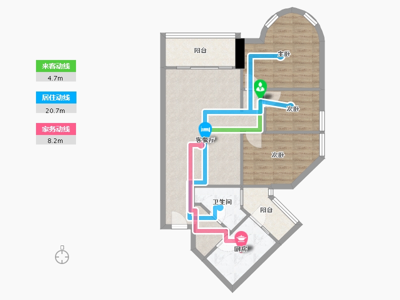 广东省-广州市-汇侨新城-73.00-户型库-动静线