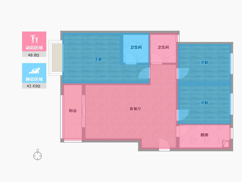 山西省-吕梁市-绿城景苑-103.20-户型库-动静分区