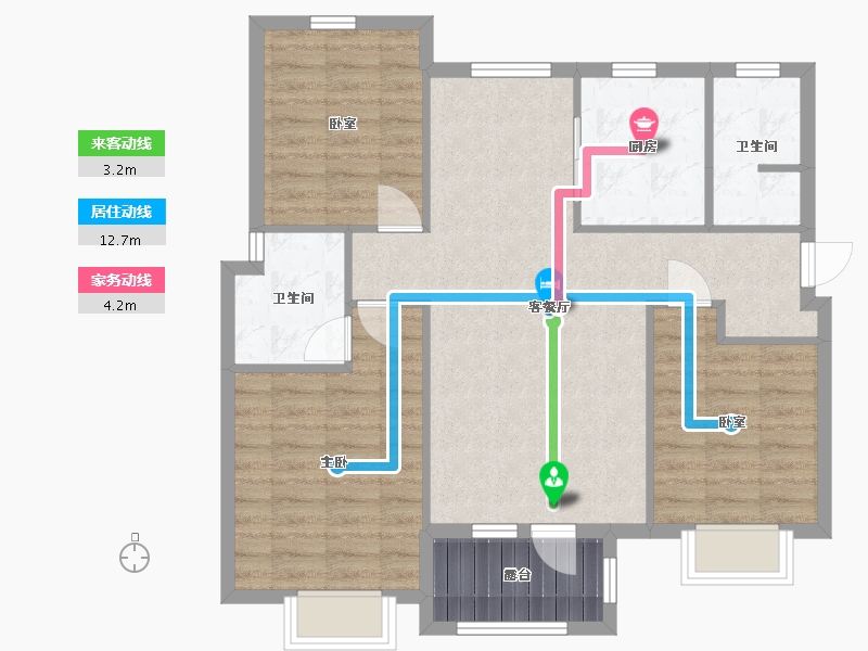 河北省-石家庄市-瀚林甲第小区-93.46-户型库-动静线