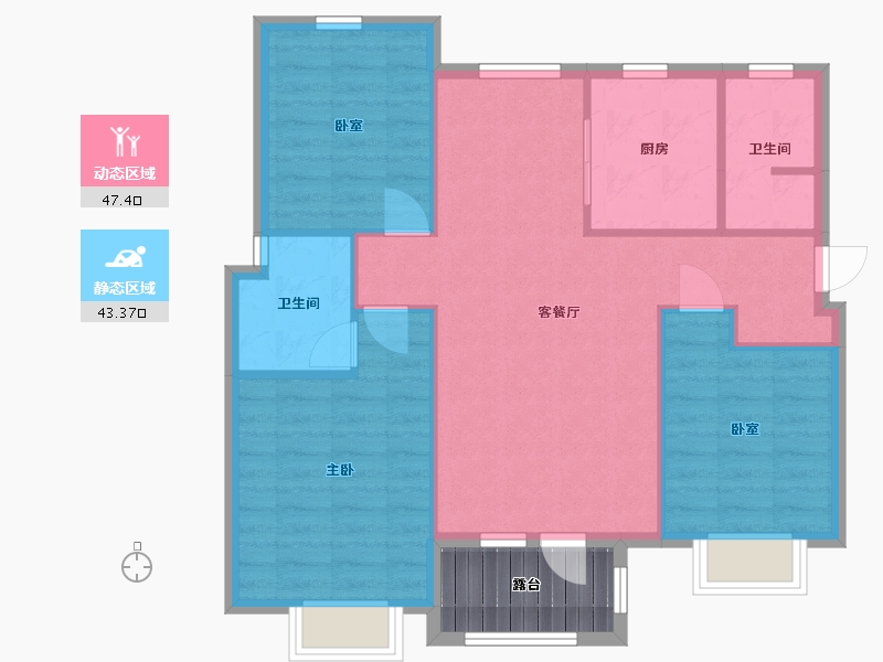 河北省-石家庄市-瀚林甲第小区-93.46-户型库-动静分区