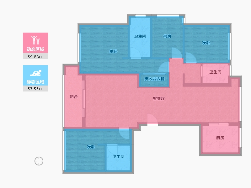 浙江省-杭州市-云西雅苑-125.74-户型库-动静分区