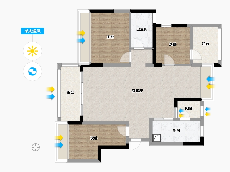 四川省-绵阳市-领地观江府-115.00-户型库-采光通风