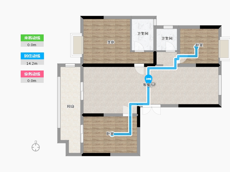 安徽省-滁州市-龙悦华府-101.00-户型库-动静线