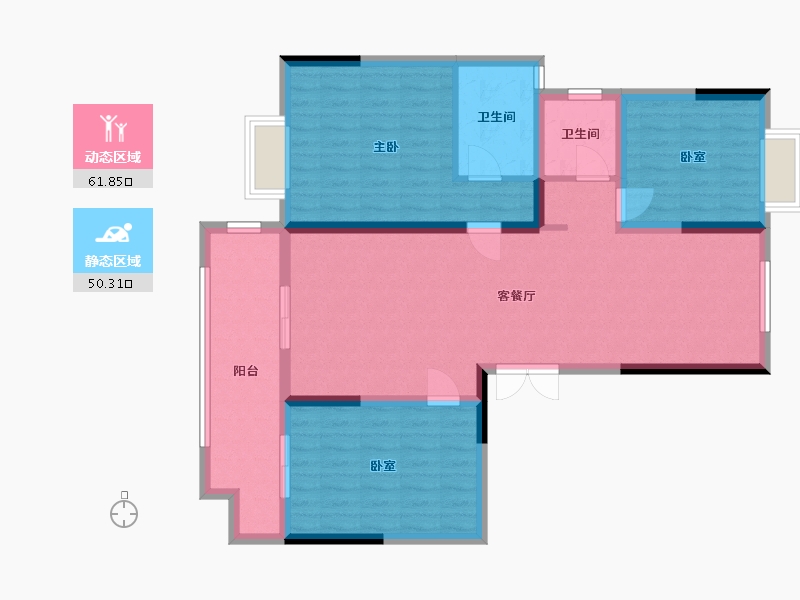 安徽省-滁州市-龙悦华府-101.00-户型库-动静分区